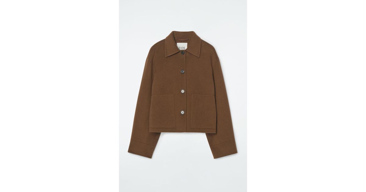 COS Boxy Double-faced Wool Jacket in Brown | Lyst COS Boxy Double-faced Wool Jacket in Brown | Lyst