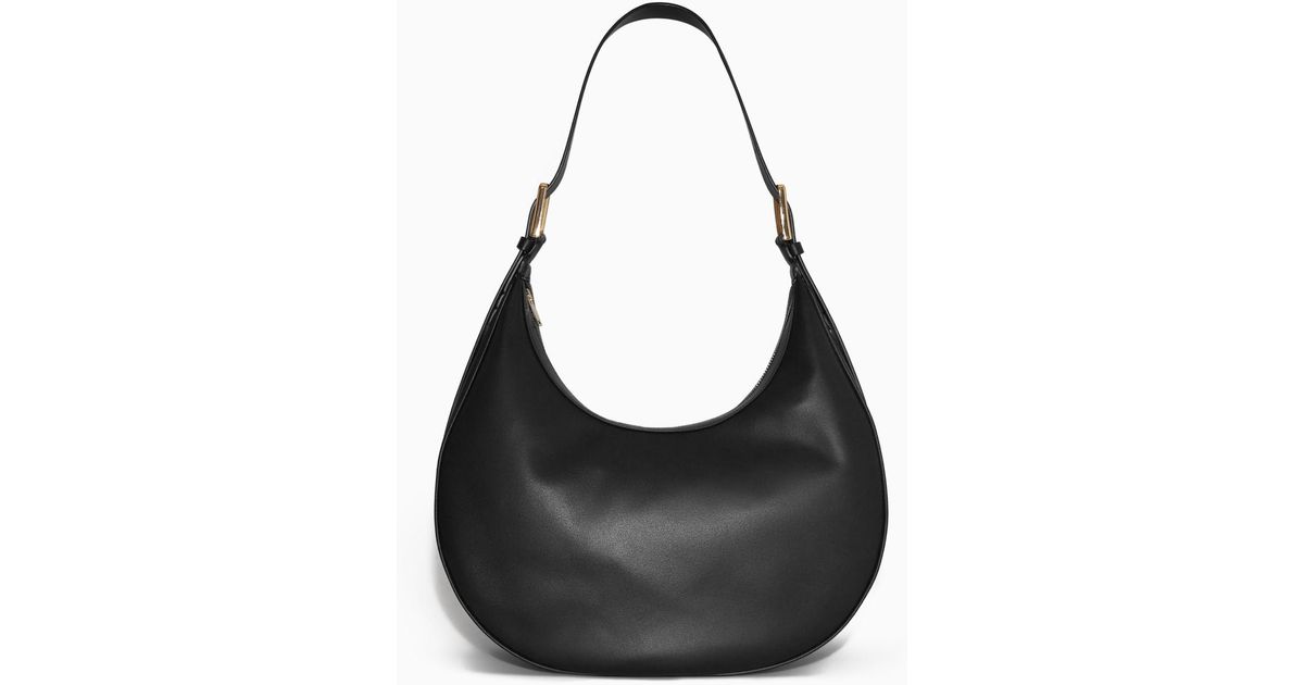 CRESCENT CROSSBODY BAG - LEATHER - BLACK