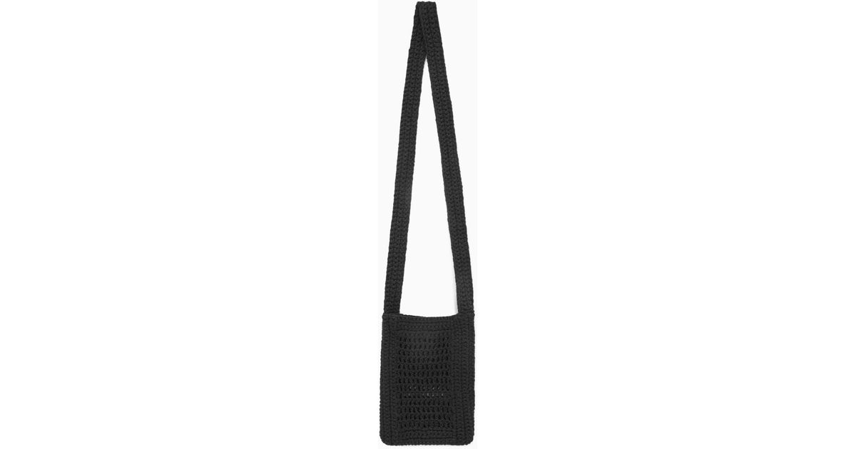 COS Mini Crochet Crossbody Bag in Black for Men Lyst