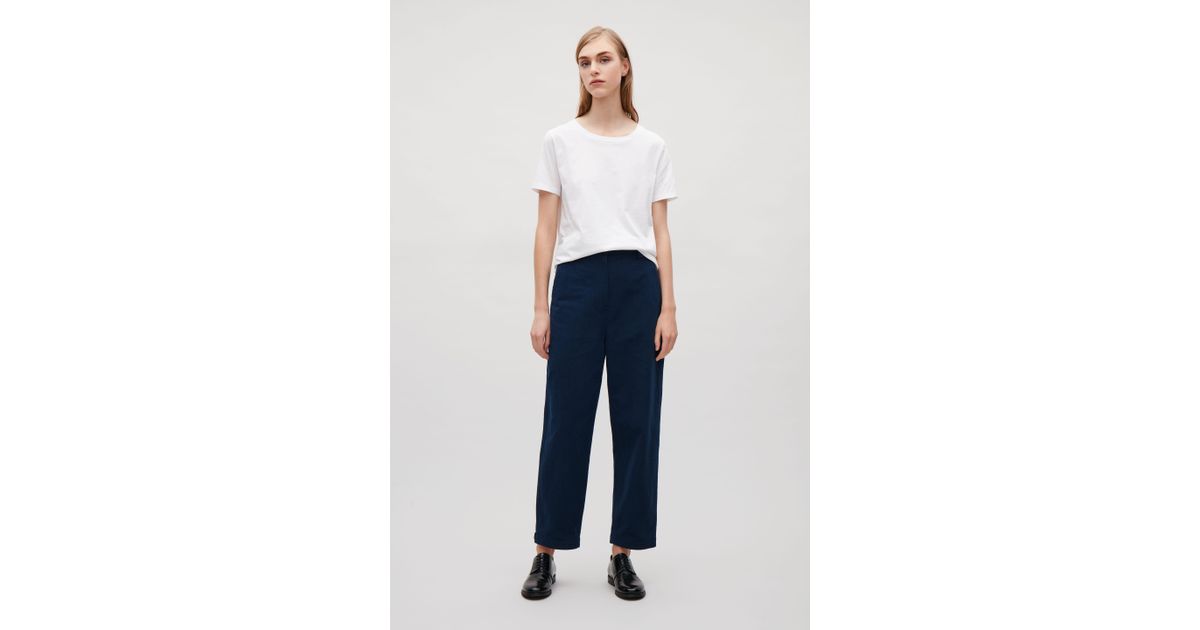 COS Cotton Trousers With Button Cuffs 