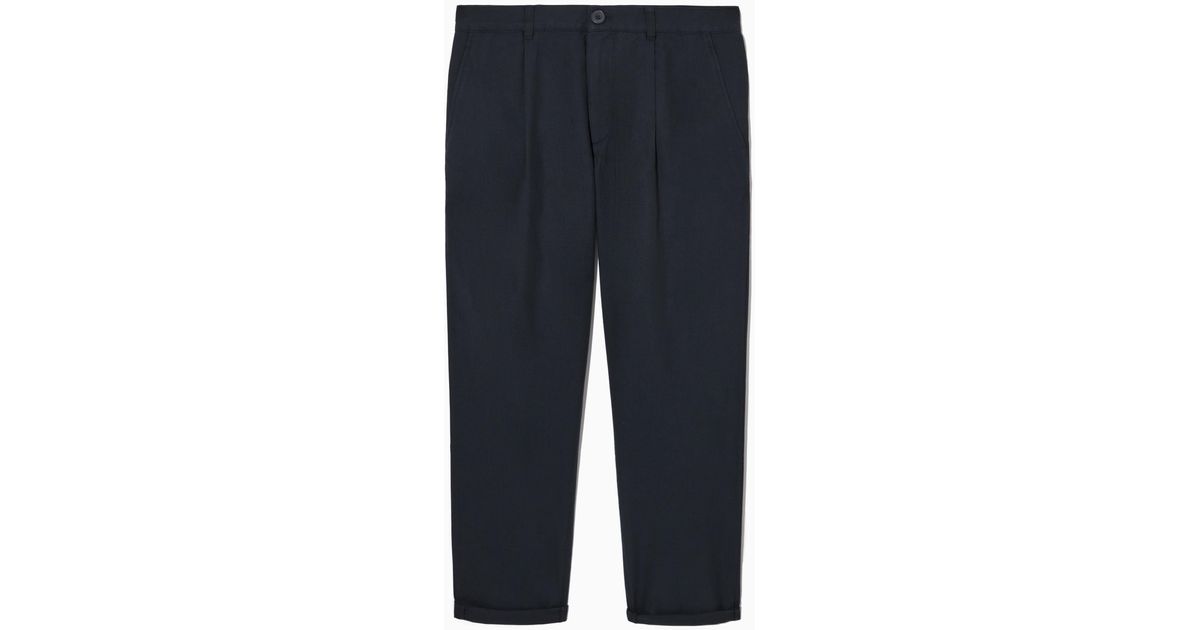 COS Cotton Regular-fit Tapered Twill Chinos in Blue for Men | Lyst UK