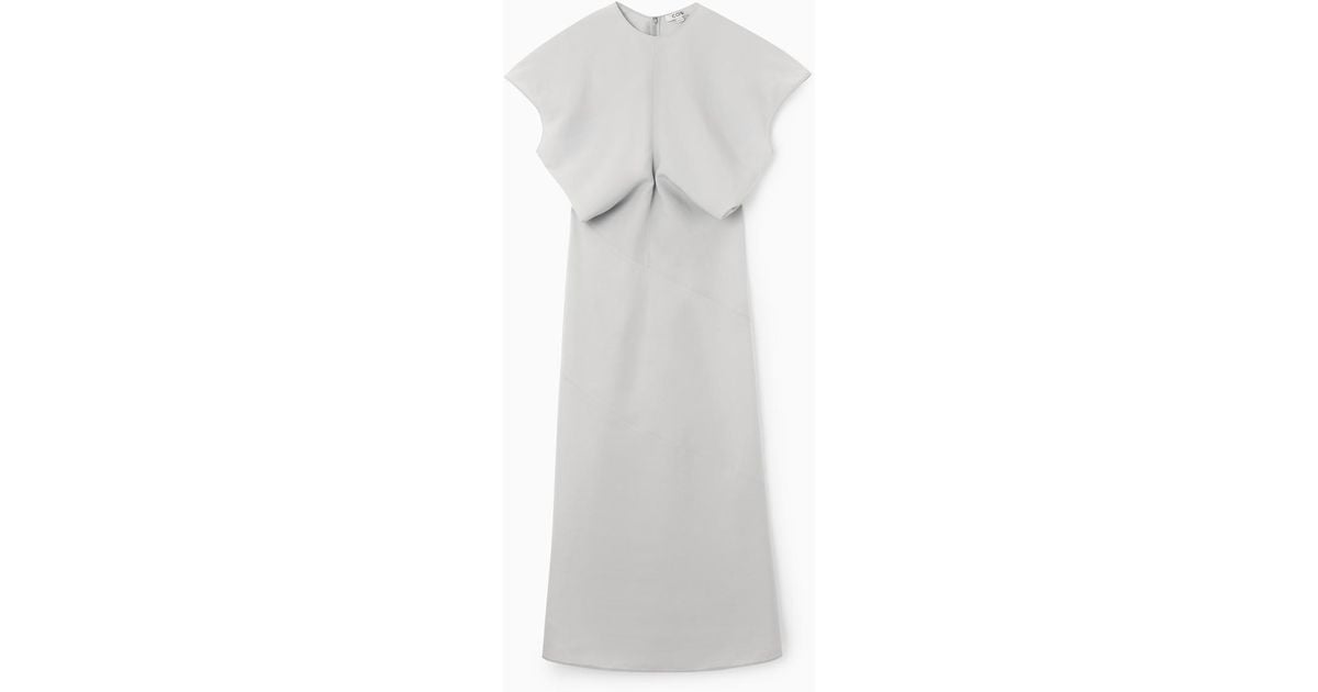 COS Spiral Seam Maxi Dress in White | Lyst