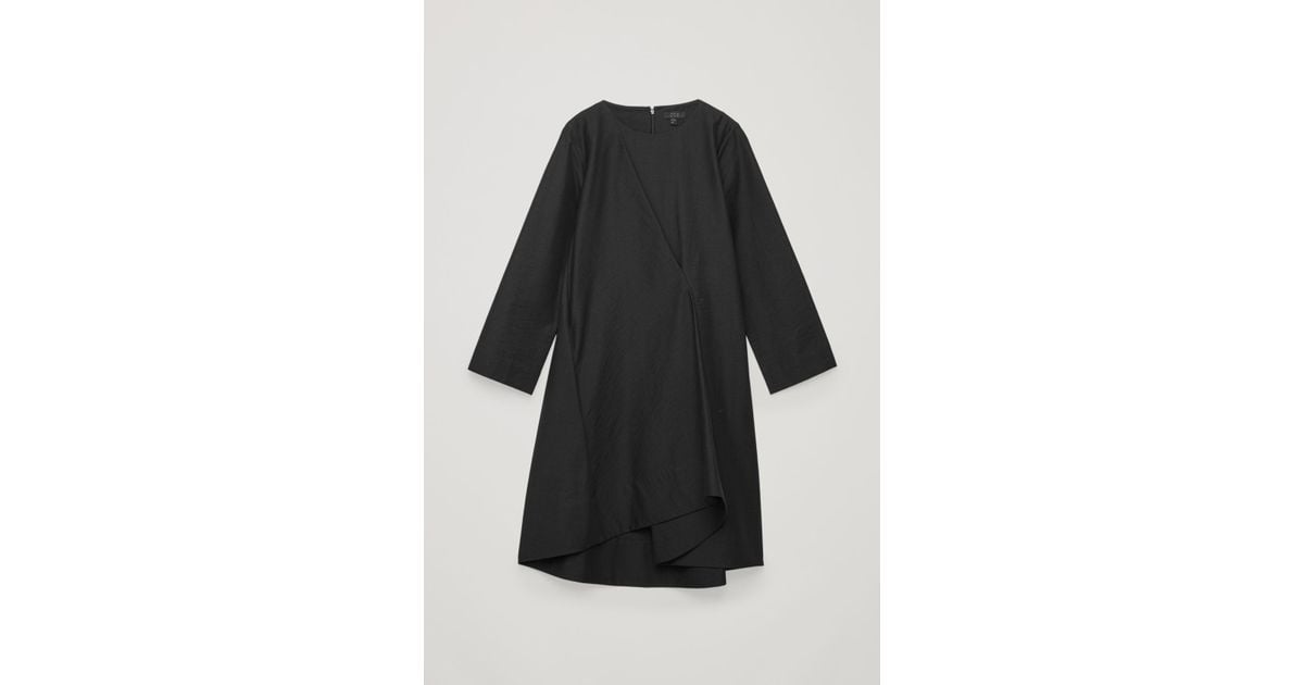 cos black pleated dress