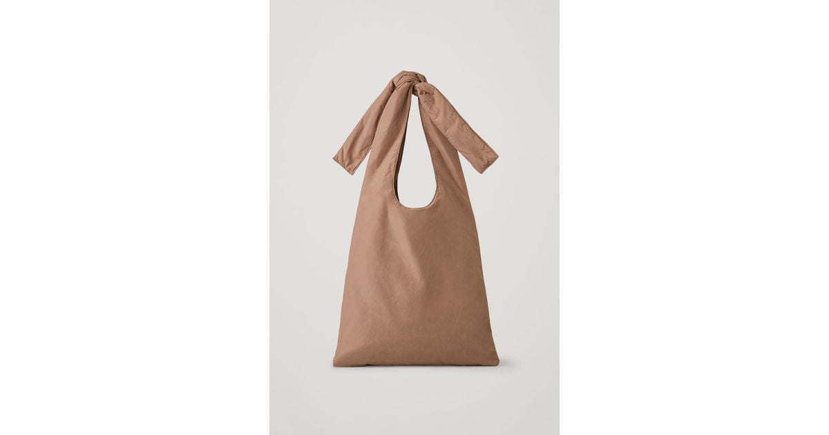 COS Knotted Strap Fabric Shopper in Natural Lyst