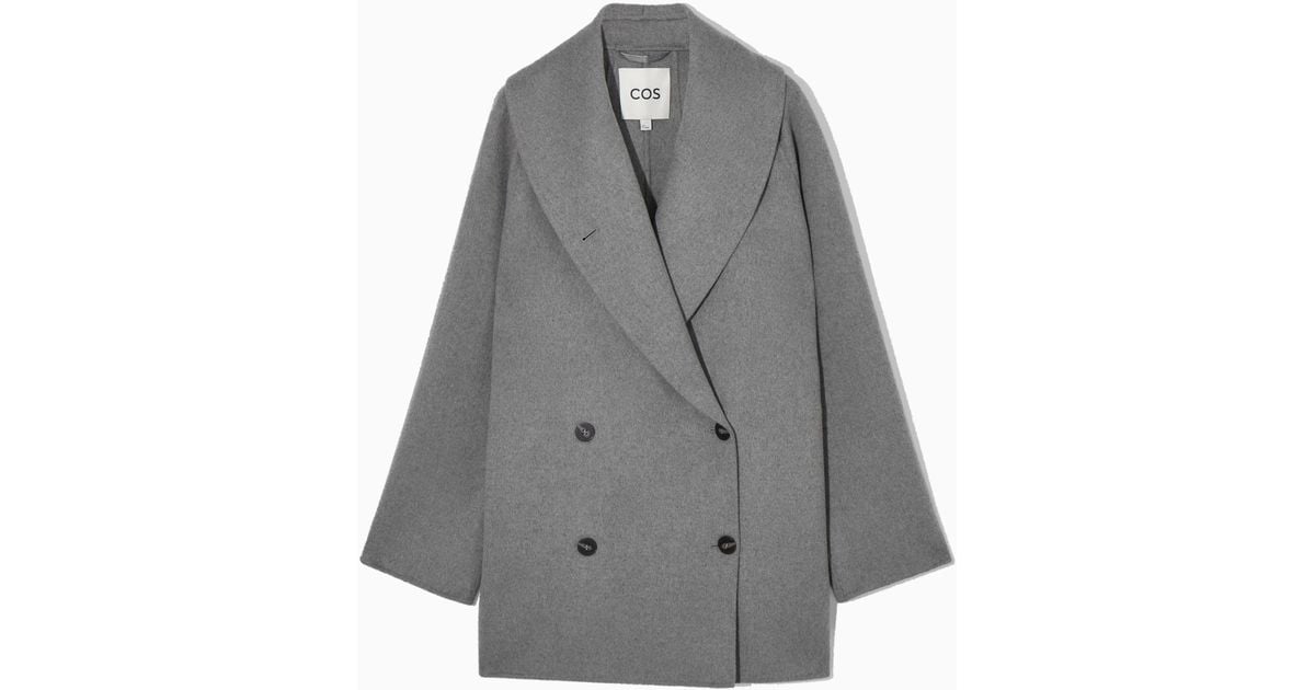 COS Oversized Shawl-collar Wool Jacket in Grey | Lyst UK