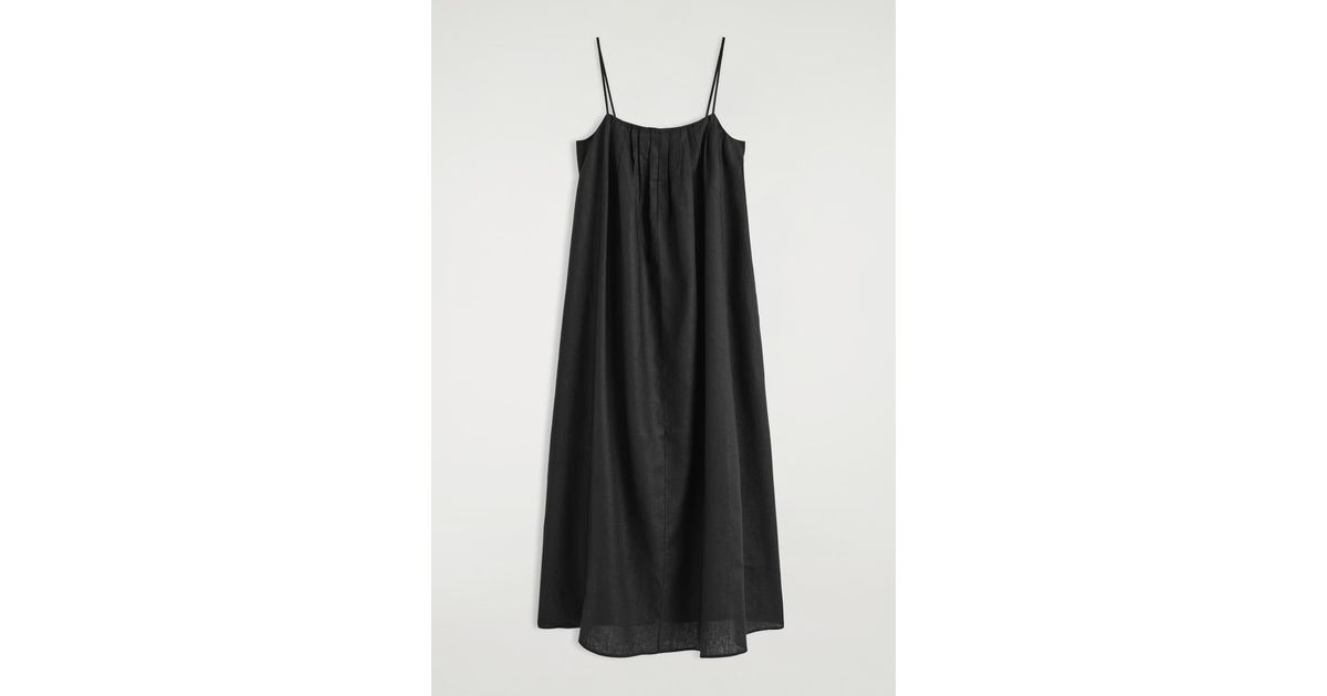 COS Pleated Linen Maxi Dress in Black | Lyst COS Pleated Linen Maxi Dress in Black | Lyst