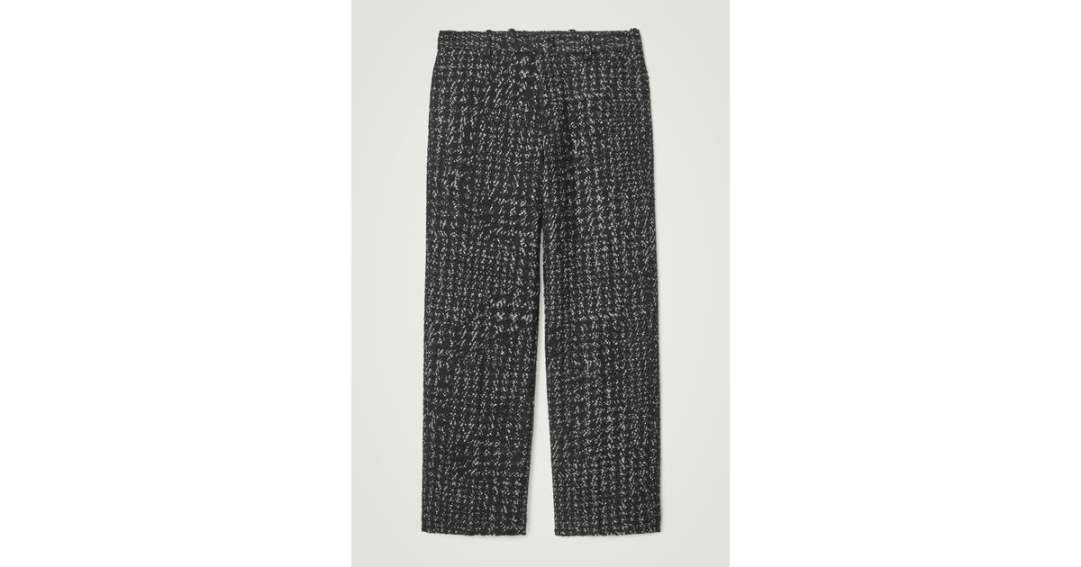 COS Relaxed Houndstooth Bouclé Full-length Pants in Grey for COS Relaxed Houndstooth Bouclé Full-length Pants in Grey for