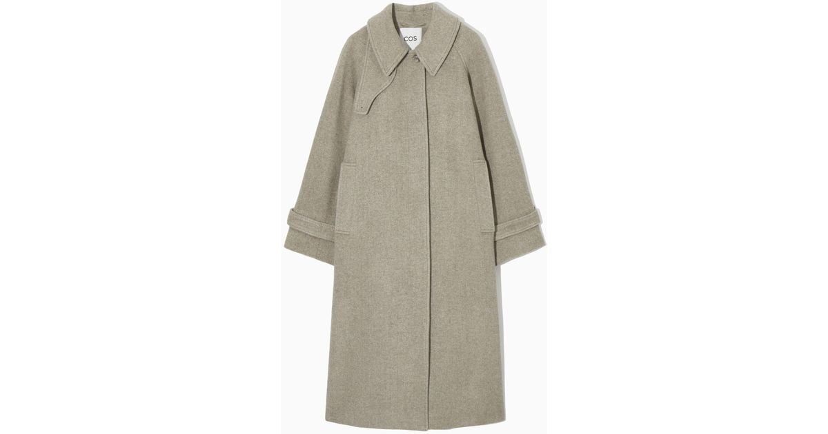 COS Oversized Rounded Wool Coat in Natural Lyst