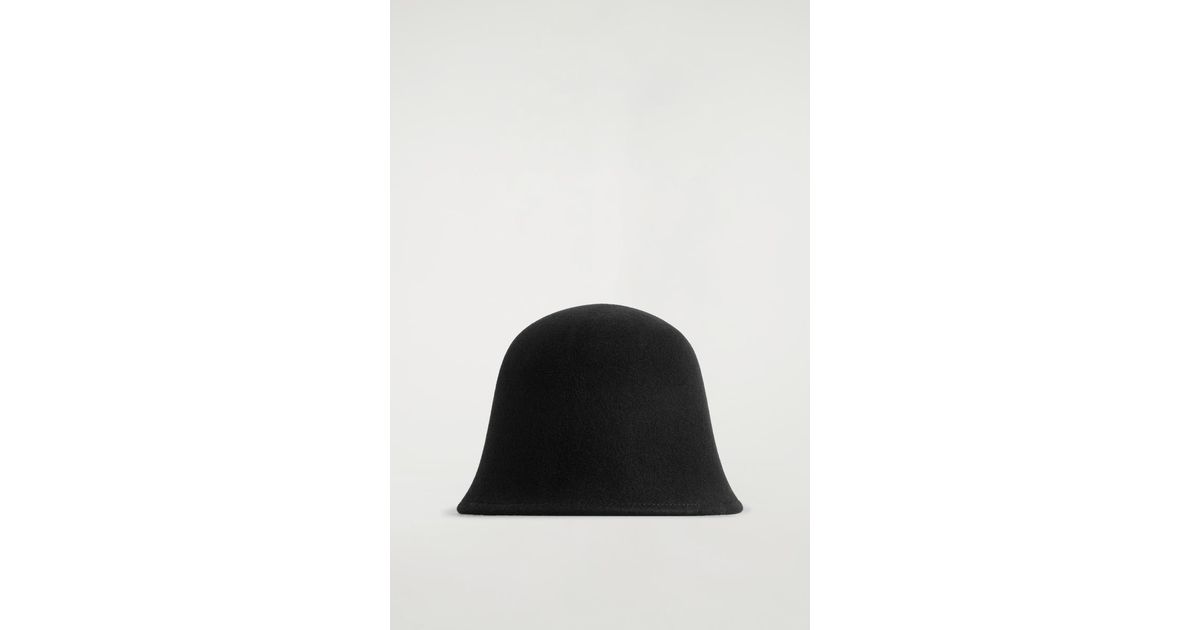 Cos Felted Wool Bucket Black Hat MERINO WOOL BUCKET HAT | COS main image 4
