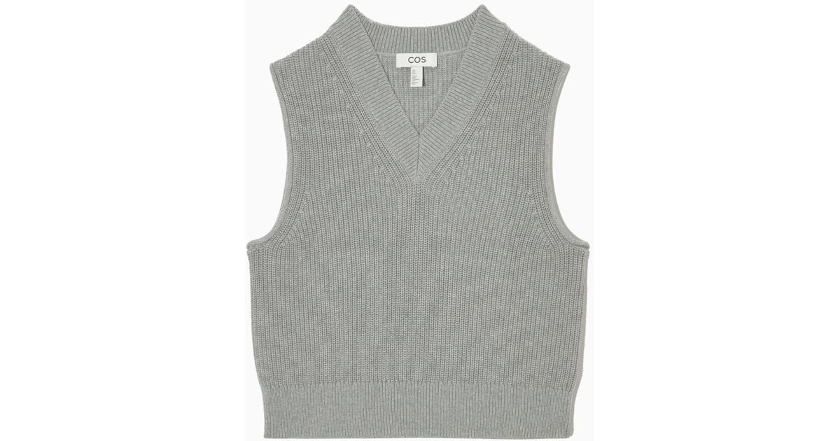 COS Chunky Knit Vest in Gray | Lyst
