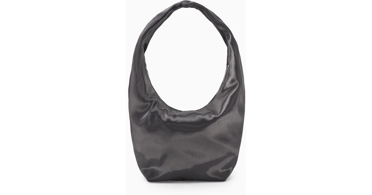 COS High-shine Shoulder Bag in Gray