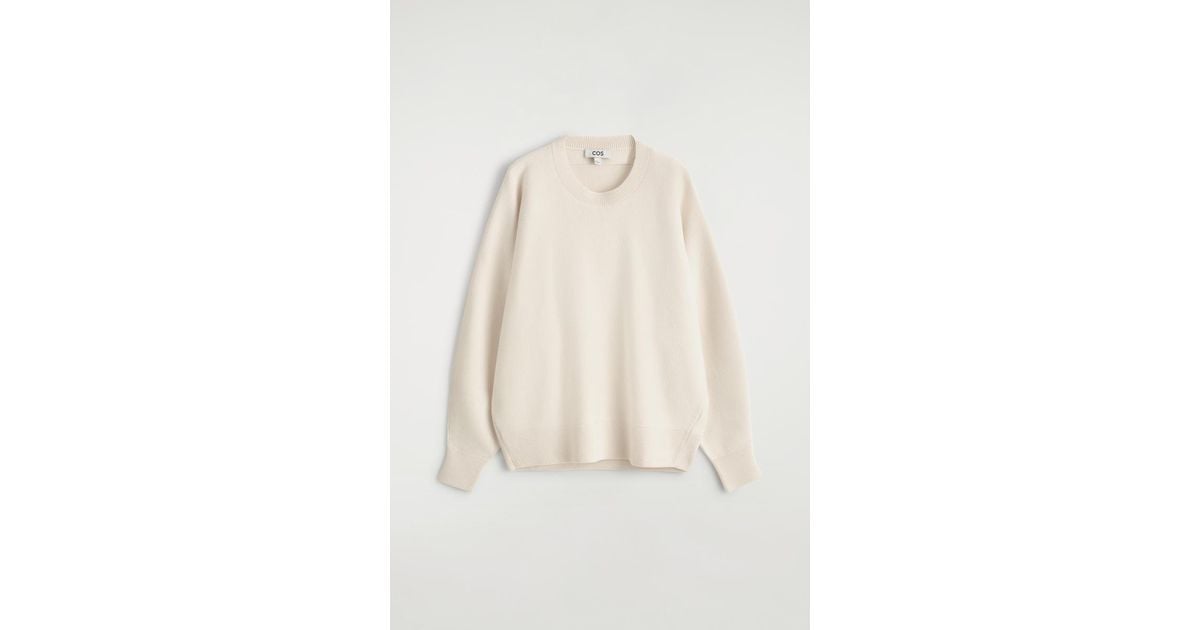 COS Rounded Double-Faced Wool Sweater in Natural | Lyst