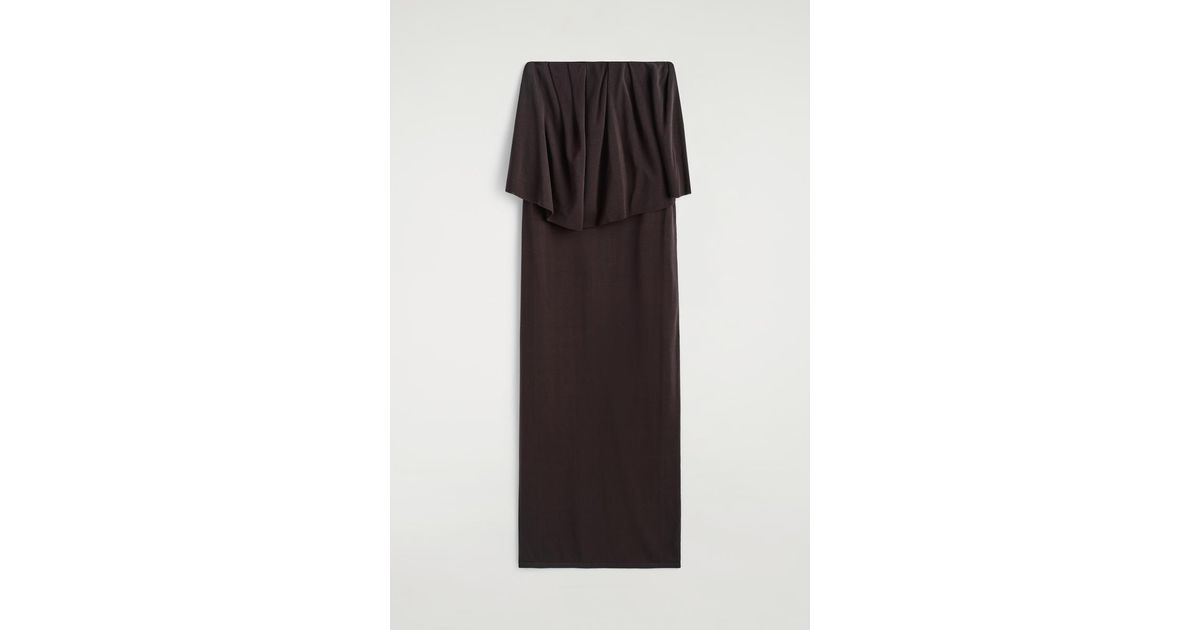 COS Layered Sheer-Knit Bandeau Maxi Dress in Black | Lyst