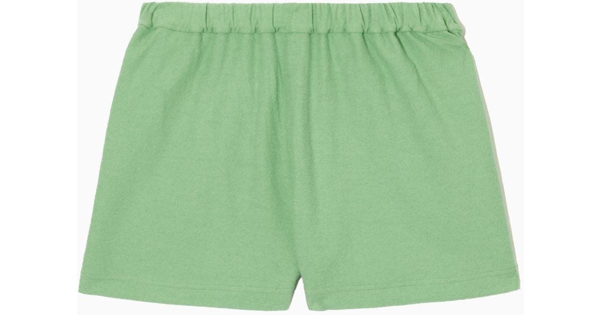 COS Bouclé Shorts in Green | Lyst