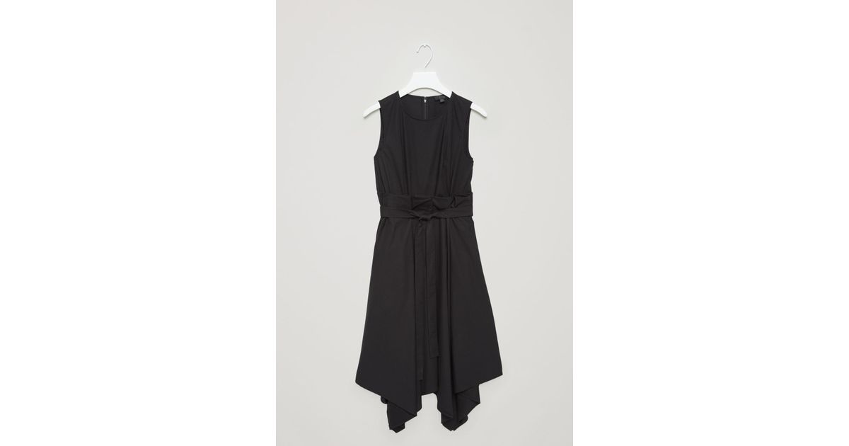 cos black pleated dress