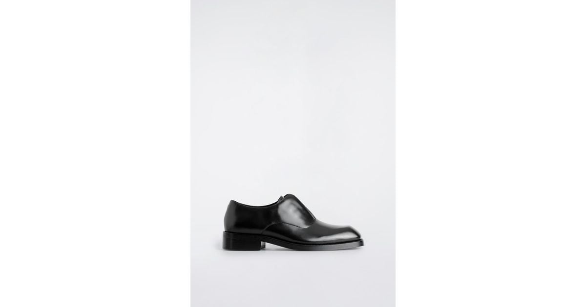 Square Toe Cos Oxford Shoes COS Square-Toe Leather Oxford Shoes In Black  For Men Lyst