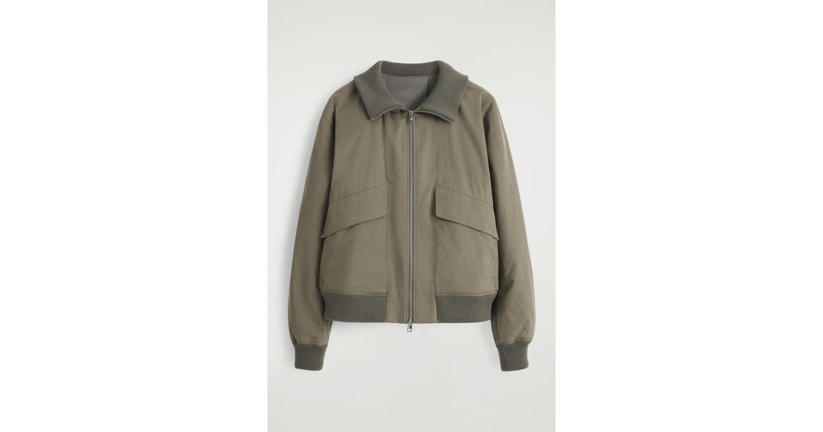 COS Padded Cotton Flight Jacket in Green for Men | Lyst UK