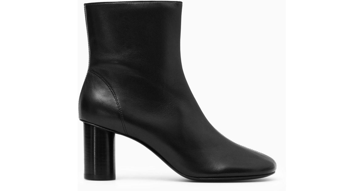 COS Cylinder-heel Leather Sock Boots in Black | Lyst