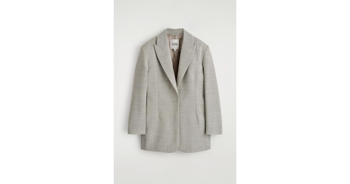 COS Structured Wool-Blend Blazer in Gray | Lyst