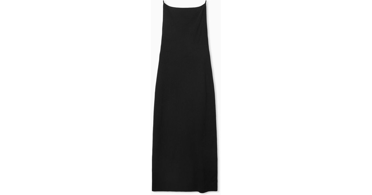 cos backless knitted slip dress