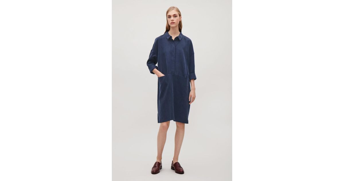 Cos navy hotsell shirt dress