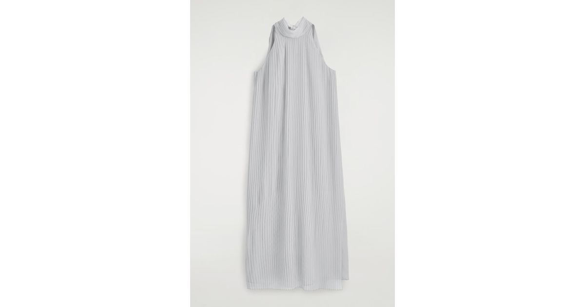 COS Pleated Halterneck Maxi Dress in White | Lyst COS Pleated Halterneck Maxi Dress in White | Lyst
