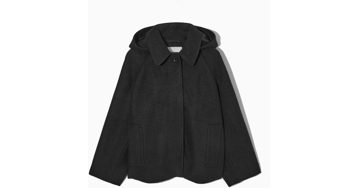 Cos hooded wool coat cheap