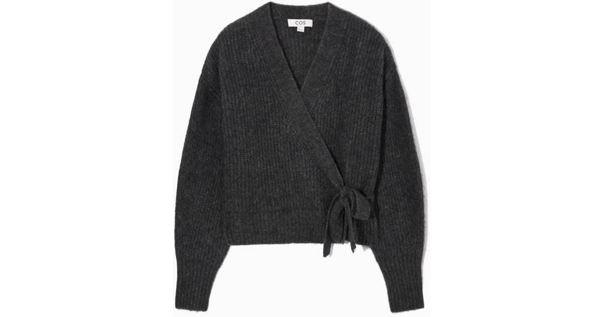 Leinen Wickel Strickjacke Grau Jean Paul GAULTIER Strickjacke