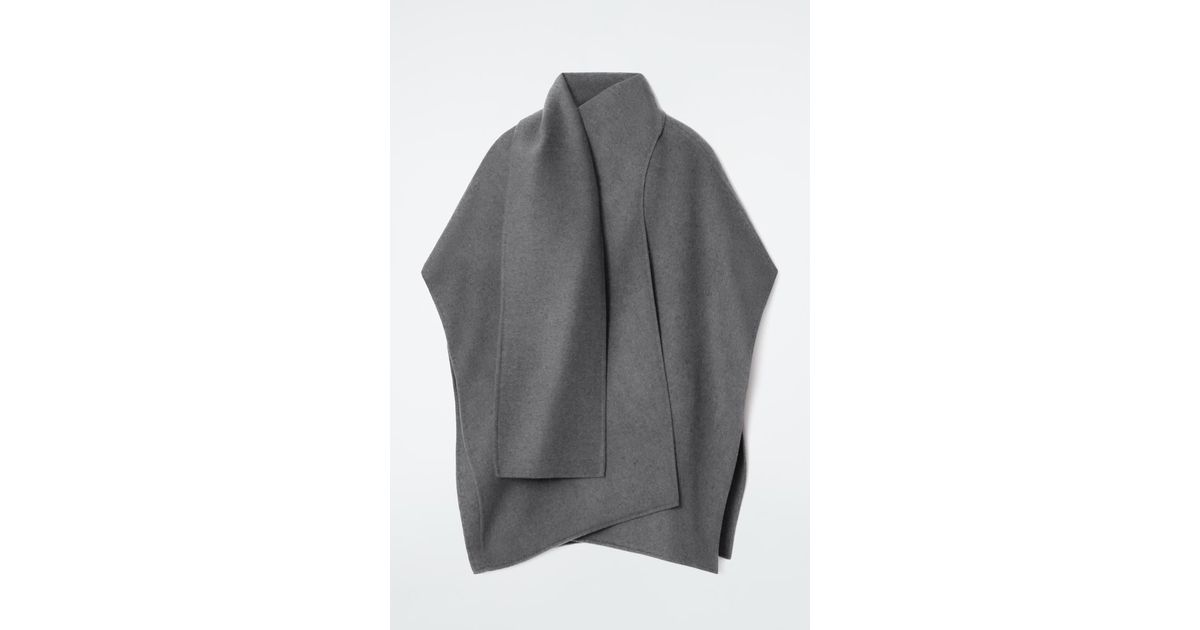 COS Wool-blend Cape in Gray | Lyst