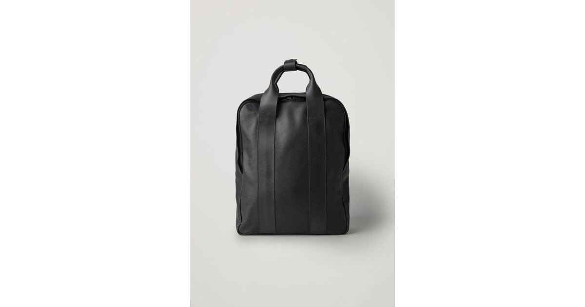 COS Grained Leather Tote Backpack in Black for Men Lyst UK