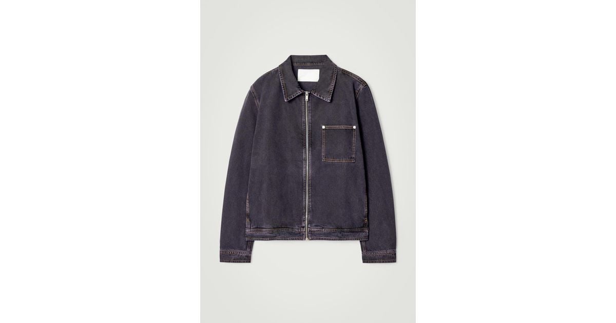 COS Boxy Denim Zip-up Jacket in Blue for Men | Lyst UK