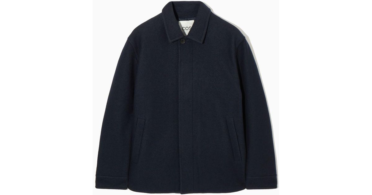 COS Felted Wool Jacket in Blue for Men Lyst