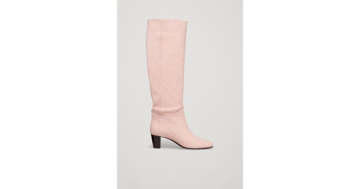pink knee high boots