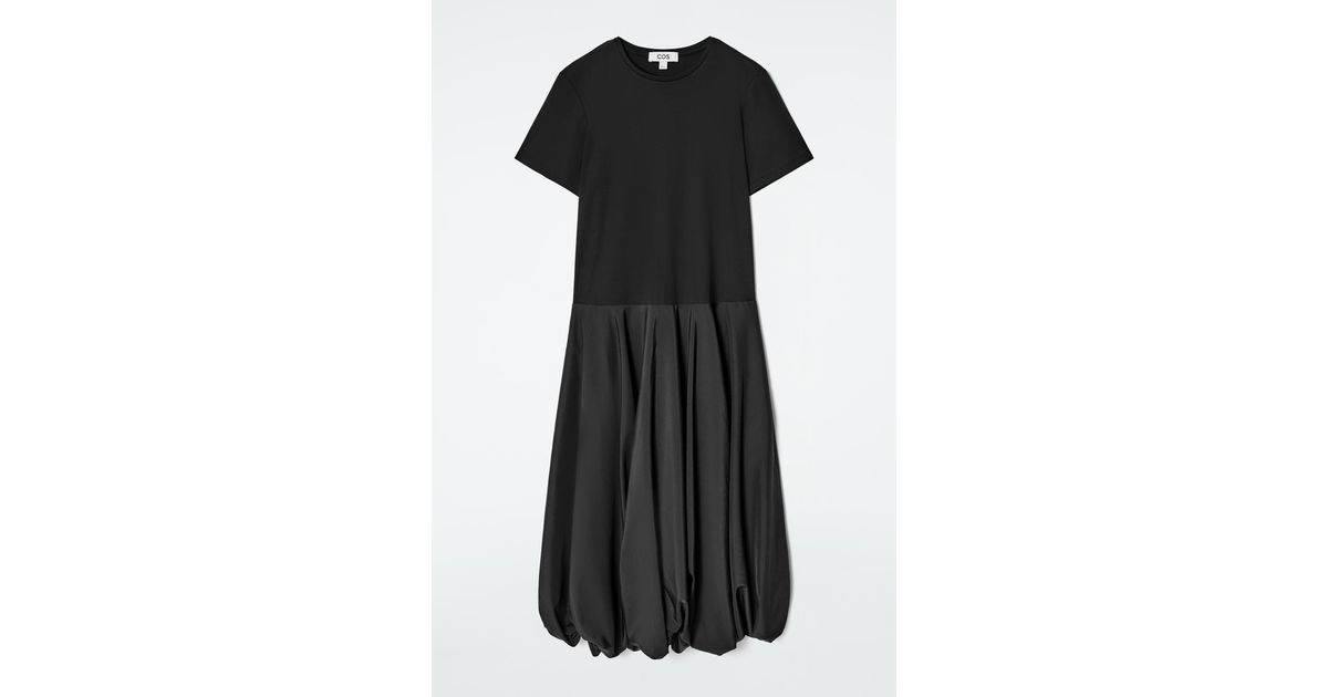 COS Balloon-Hem T-Shirt Dress in Black | Lyst