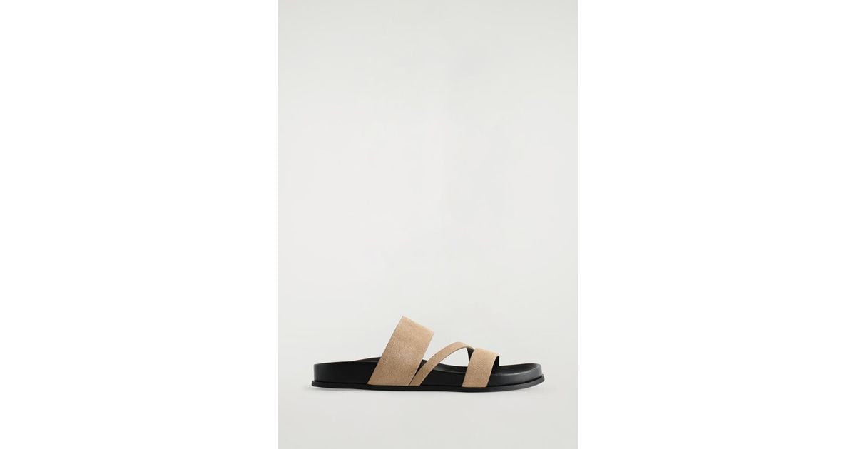 靴 cos suede sandals COS Multi-Strap Suede Sandals in Natural | Lyst