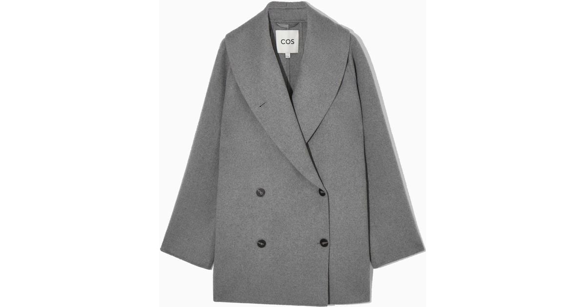 COS Oversized Shawl-collar Wool Jacket in Gray | Lyst