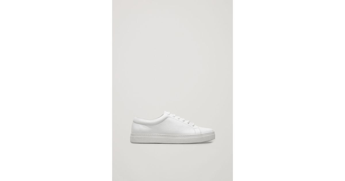 COS Lace-Up Leather Sneakers in White for Men | Lyst