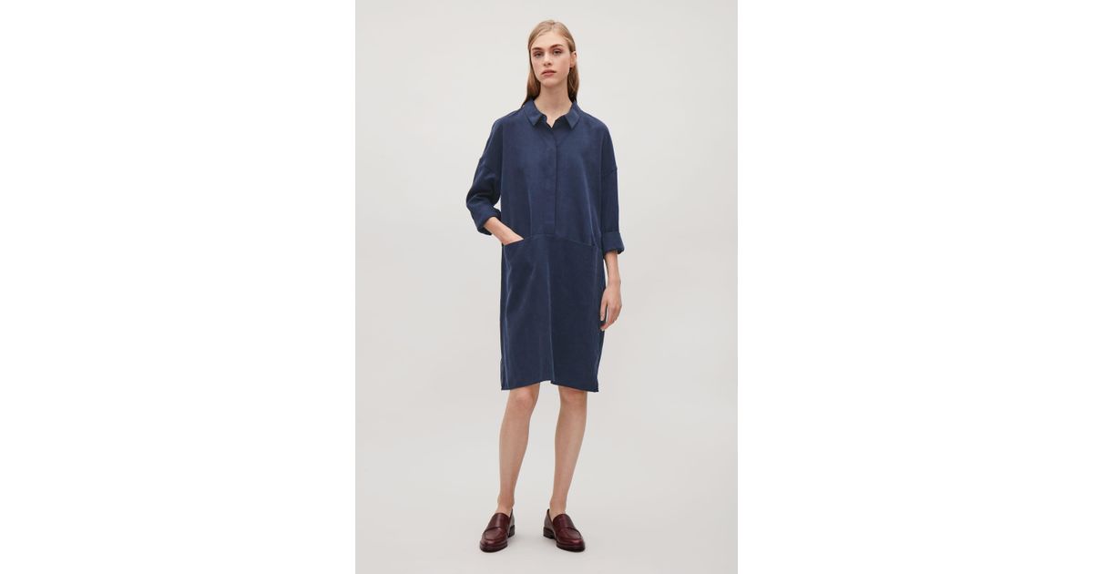 COS Oversized Shirt Dress in Blue | Lyst UK