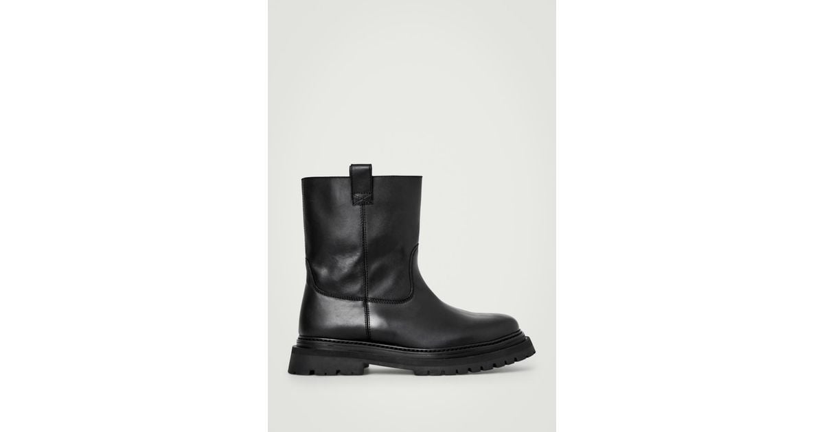 靴 COS LEATHER BIKER BOOTS COS Leather Biker Boots | endource