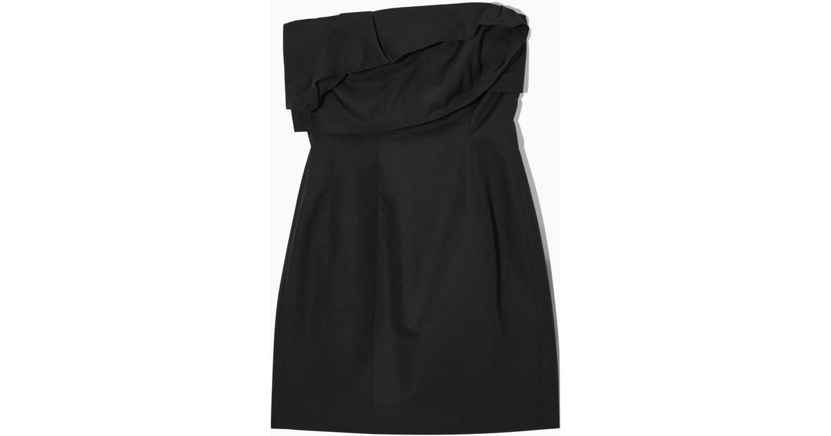 COS Strapless Linenblend Mini Dress in Black Lyst UK