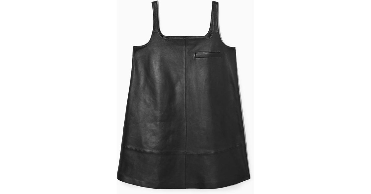 leather dress with shapewear Black Vegan Leather Mini Dress