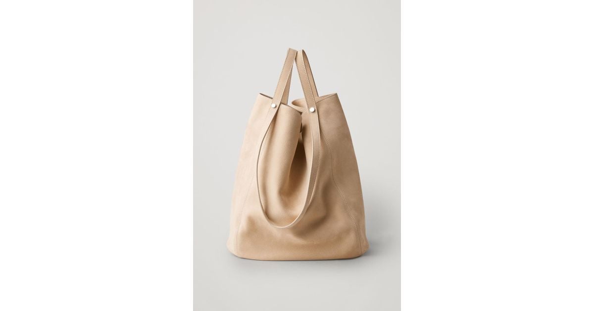 COS Versatile Leather Shopper in Natural Lyst