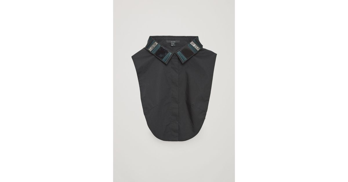 Download COS Cotton Embroidered Mock Shirt in Black - Lyst