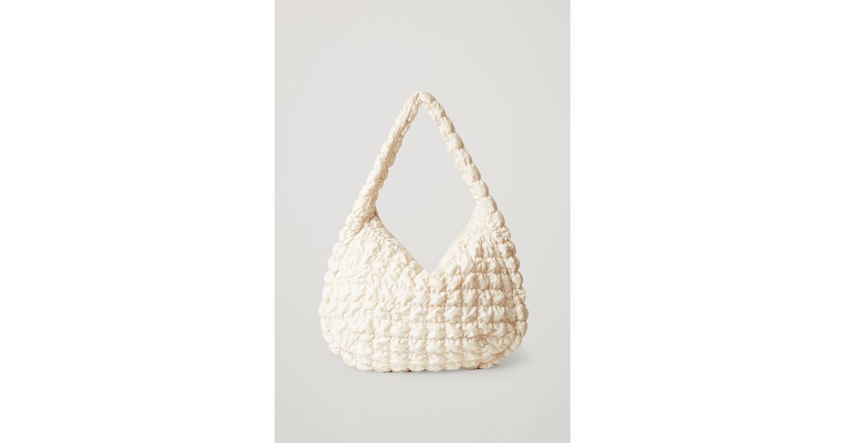 COS Quilted Oversized Shoulder Bag in Natural | Lyst