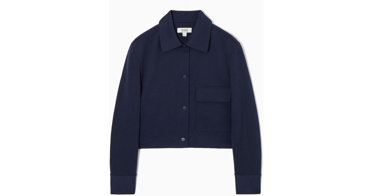 Cropped top twill jacket