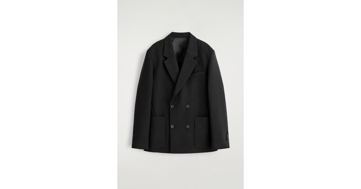 COS Unstructured Wool-Blend Blazer in Black for Men | Lyst