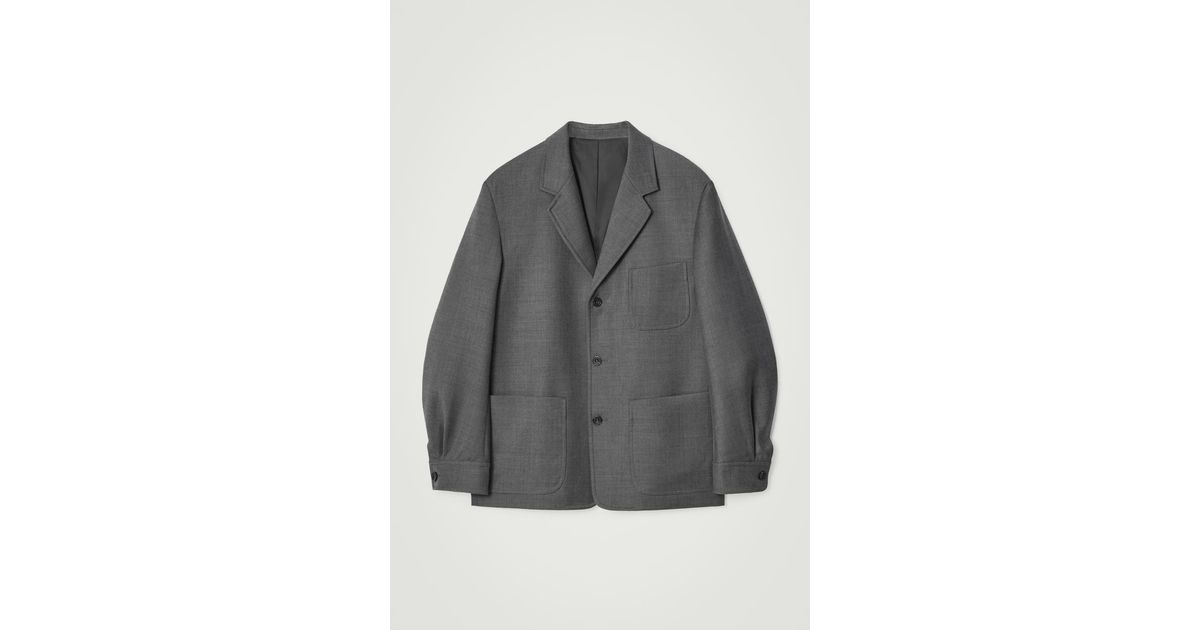 COS Relaxed Unstructured Merino Wool-Blend Blazer in Gray for Men 
