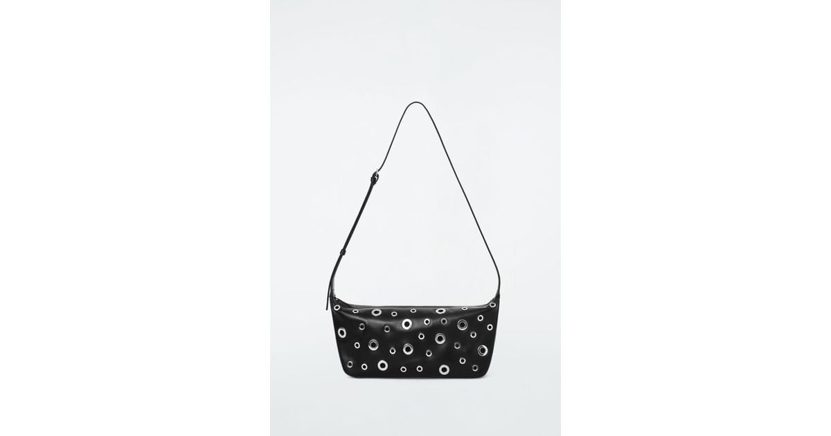 【PORTERNA】Curd Eyelet Shoulder Bag VALLEY EYELET SHOULDER BAG - LEATHER - BLACK | COS