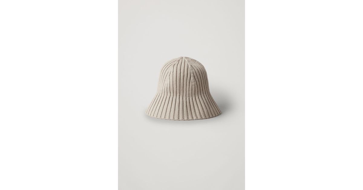 COS Wool Merino Knit Bucket Hat in Beige (Natural) - Lyst