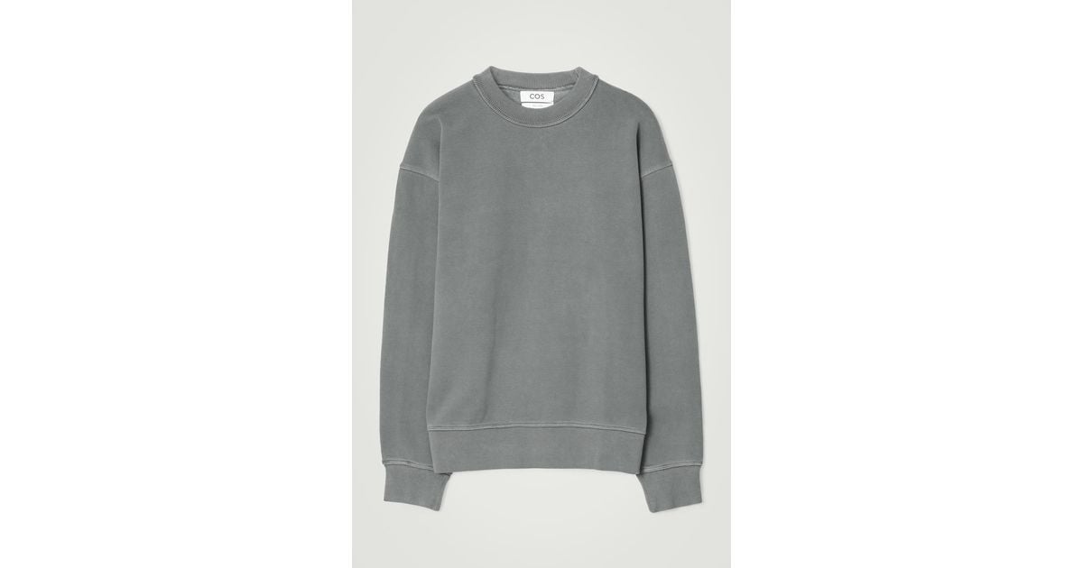COS Relaxed Washed-Cotton Sweatshirt in Gray for Men Lyst